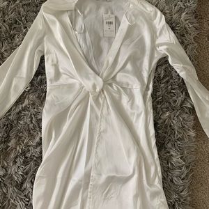 White open slit dress